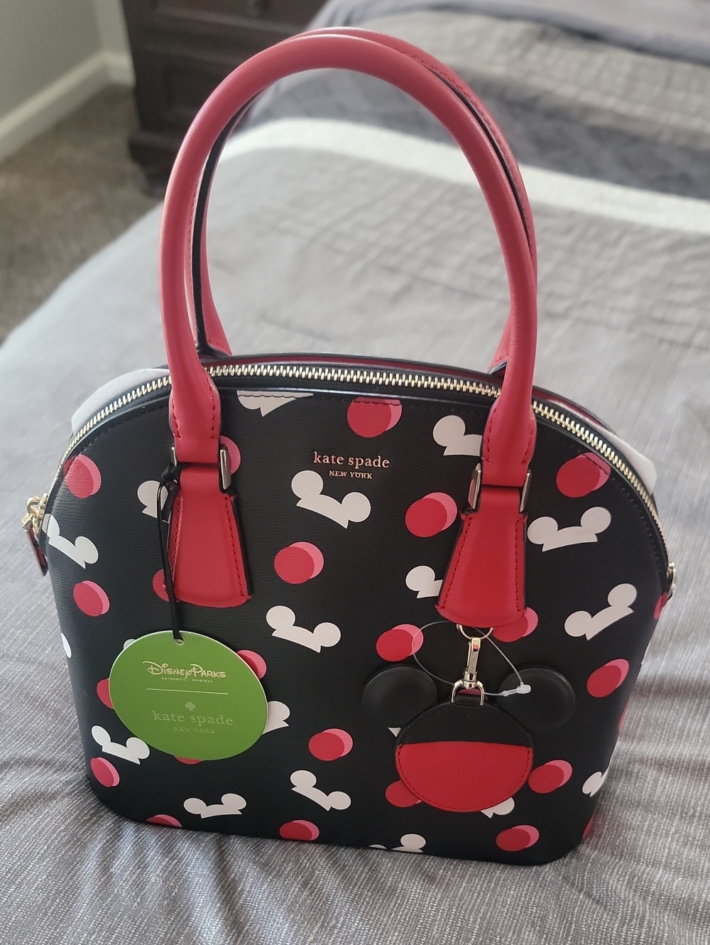 kate spade New York Minnie Mouse Black & Red Dome Satchel Brand New With Tags.